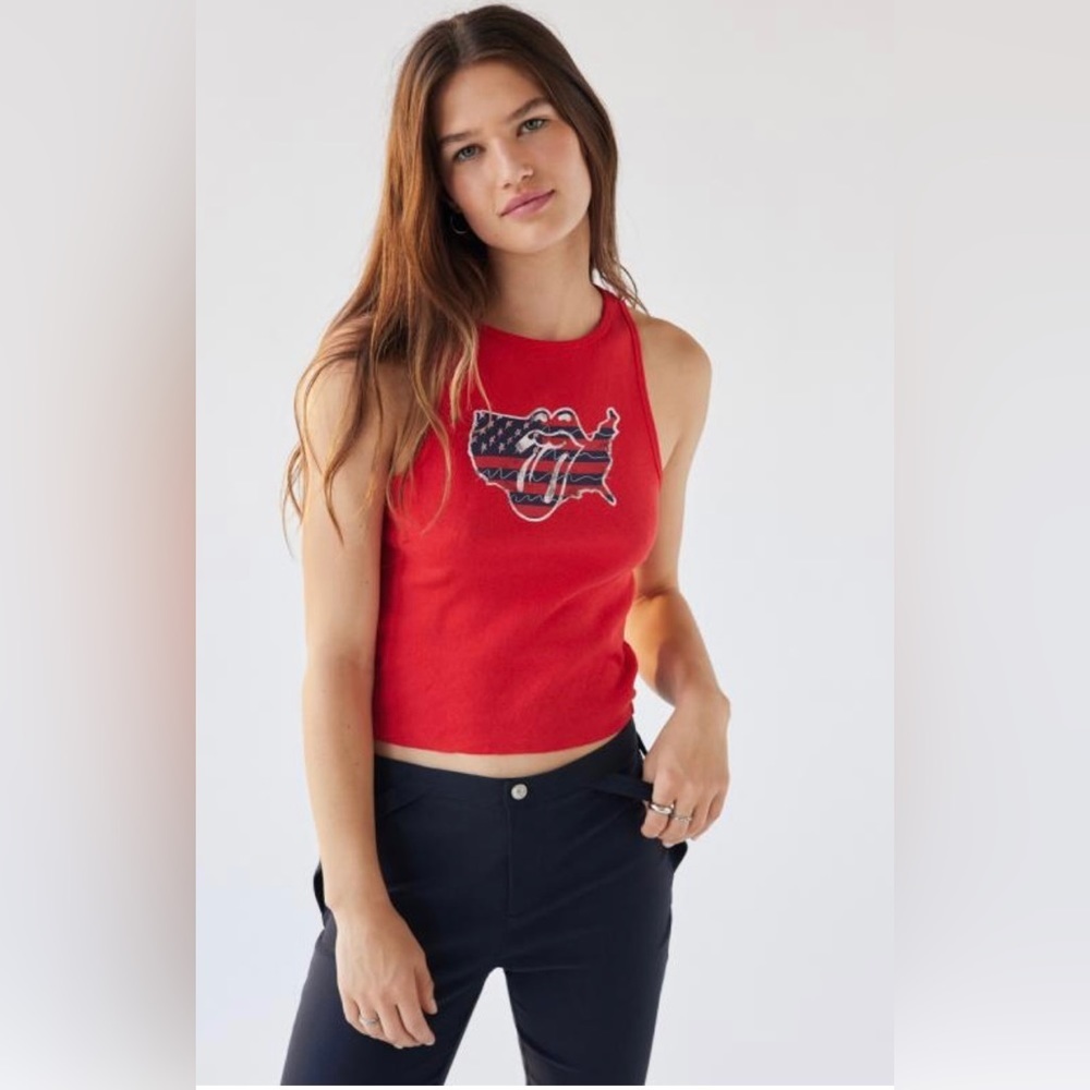NWT Urban Outfitters Rolling Stones USA Ribbed Tank Top Size M